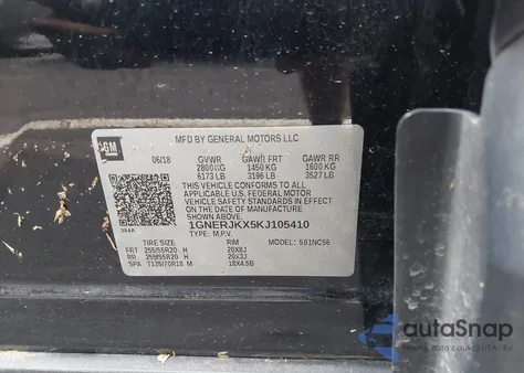 2019 Chevrolet Traverse Rs from USA, damaged, VIN 1GNERJKX5KJ105410